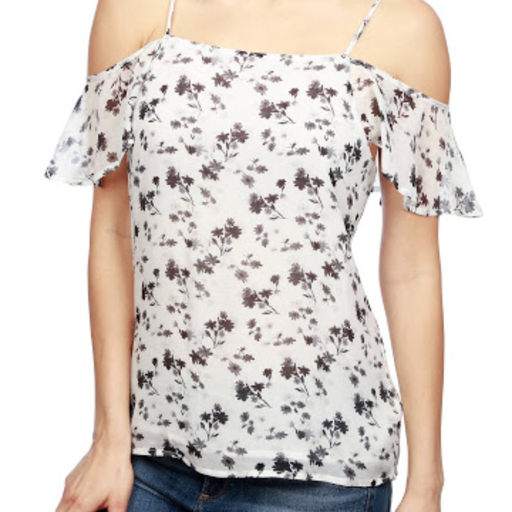 Lucky Brand Floral Cold Shoulder Blouse